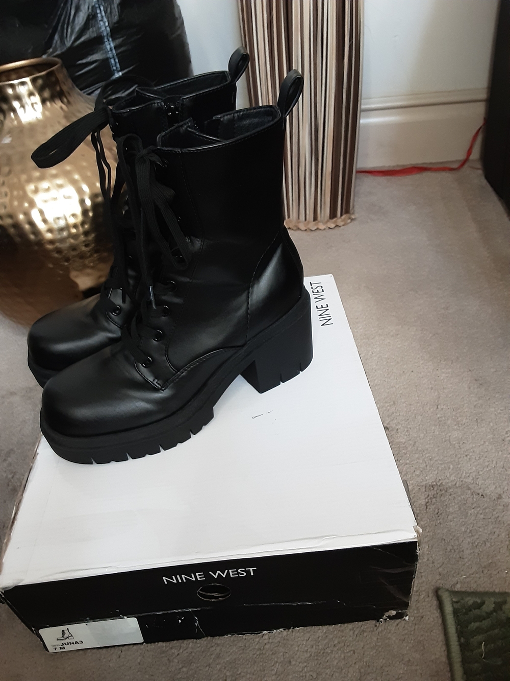 NWT Nine West Lace-Up Combat Boots